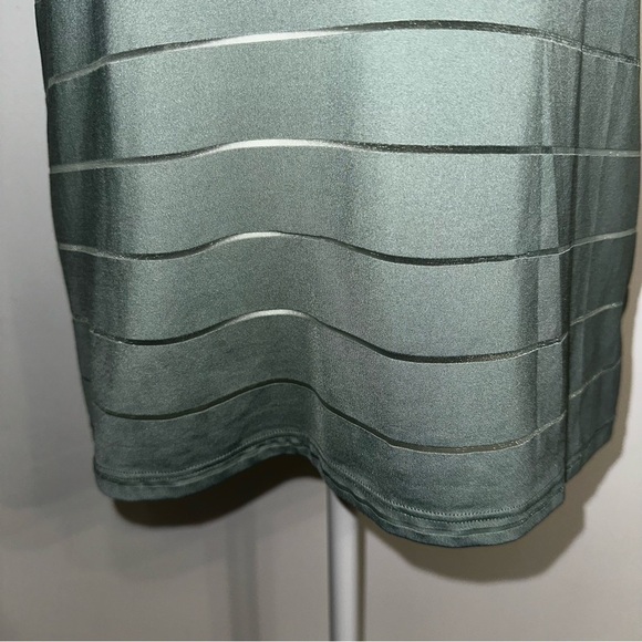Athleta Chi Green Mesh Sheer Striped Tank Top Size s - Picture 5 of 11